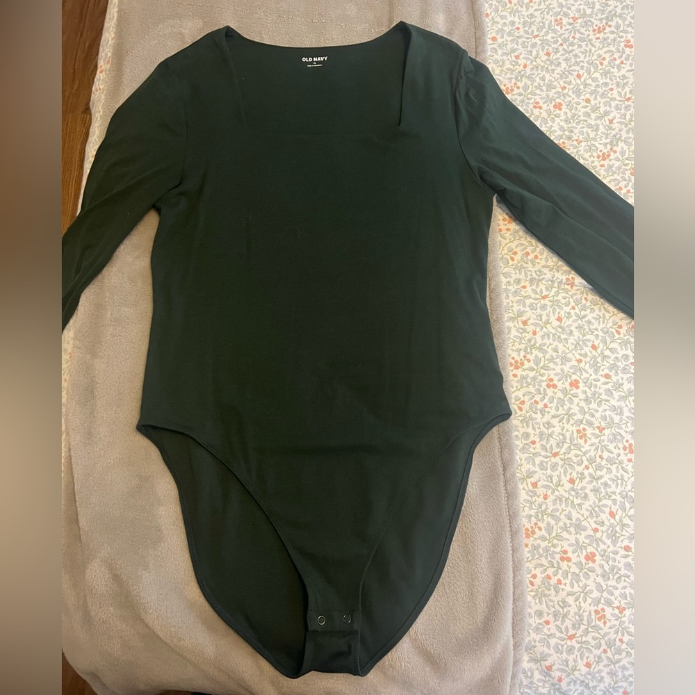 Old Navy Forest Green square neck body suit